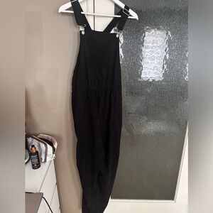 Black corduroy coveralls